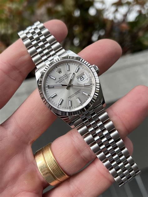 rolex datejust 36 silver dial.